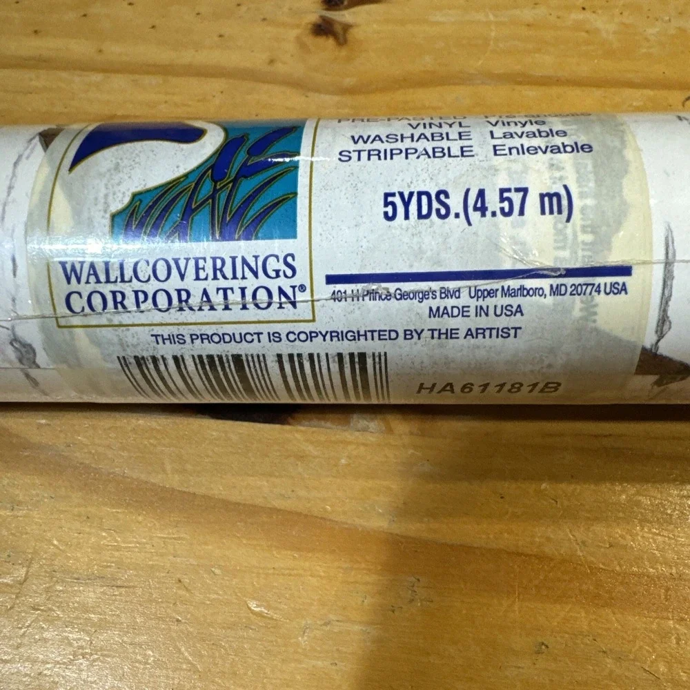 NEW Chesapeake Border Wallpaper 5 Yards Made In USA Birch Wood
